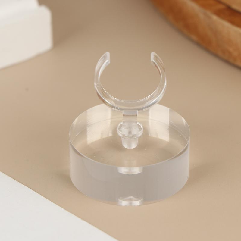 

New Geometric Clear Acrylic Ring Display Stand Wedding Ring Box Earrings Show Props Jewellery Stands Cases Photography Props A4