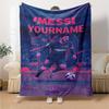 Messi Customize Your Name Blanket Cozy Personalized Blanket Durable Comfort Throw For Picnics Living Room Couch Seaside Four Seasons Universal