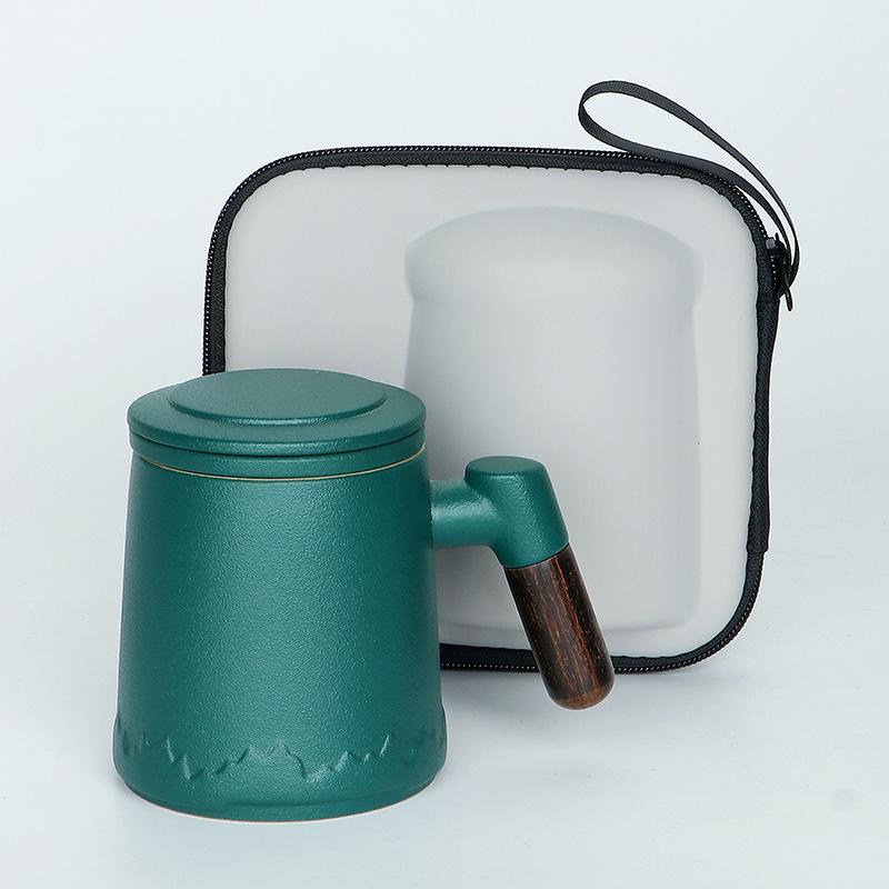 Ceramic office cup tea separation teacup mug cup simple water cup tea cup business gift
