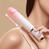 Vibrador Dildo Telescópico de Silicone Aquecido com Ventosa Potente e Textura Realista, Brinquedo Sexual Feminino Adulto