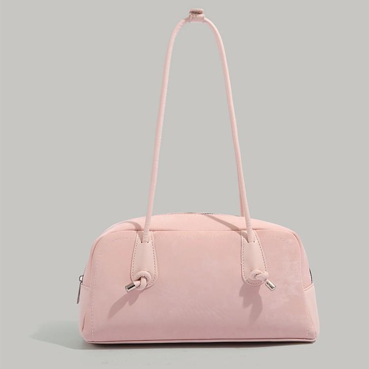 

Корейская версия нишевой сумки-бостон для женщин 2025 новая повседневная сумка для поездок на работу модная универсальная на плечо подмышку розовый