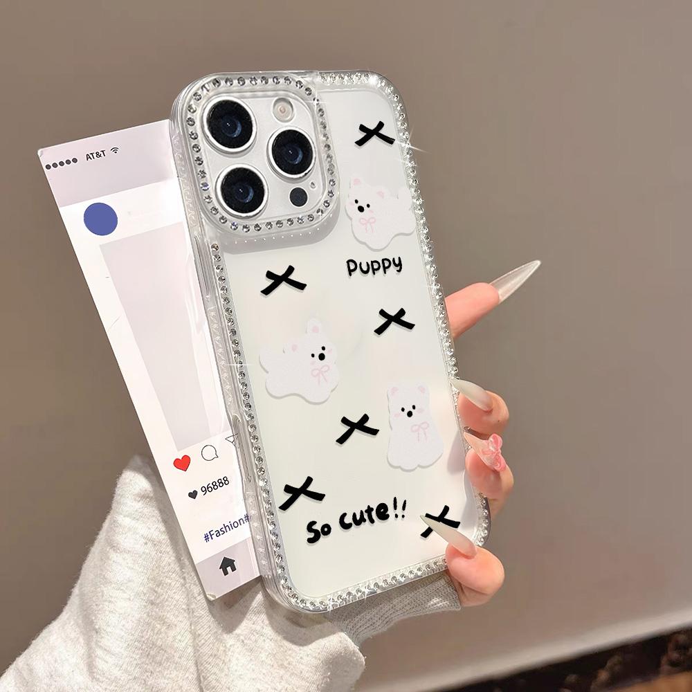 Bracelet Chain Phone Case For iPhone 17 16 15 13 14 for 17Air 17 12 14 16 Pro 17 14 16 Pro Max Sparking Diamond Cute Pattern Hard Cover With Lanyard