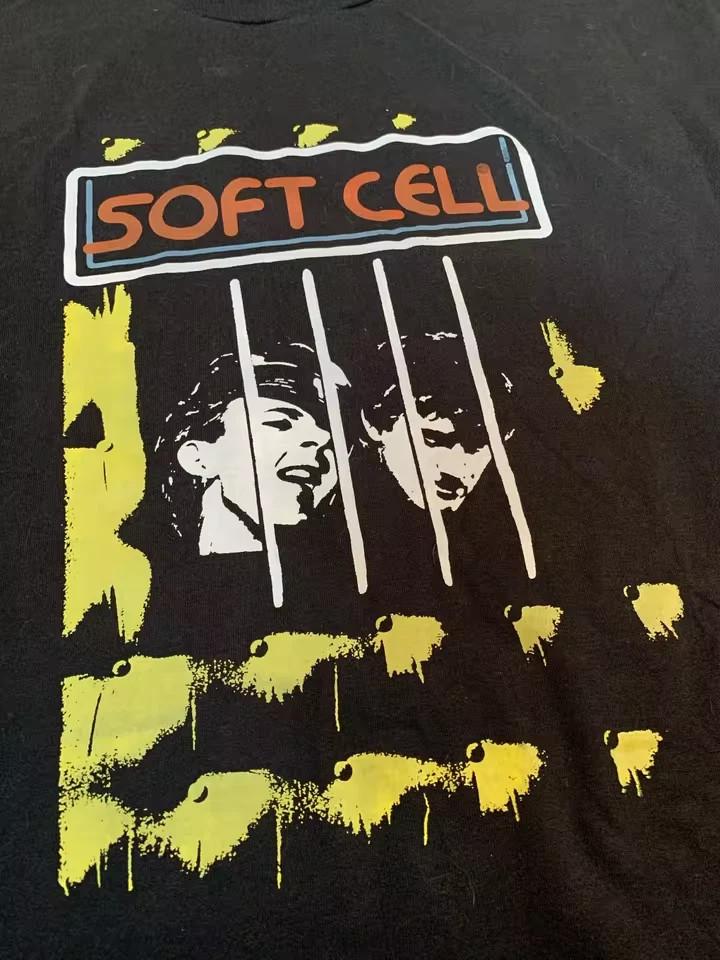 Soft Cell Band Graphic Black Cotton T Shirt  Unisex T-Shirt XXL