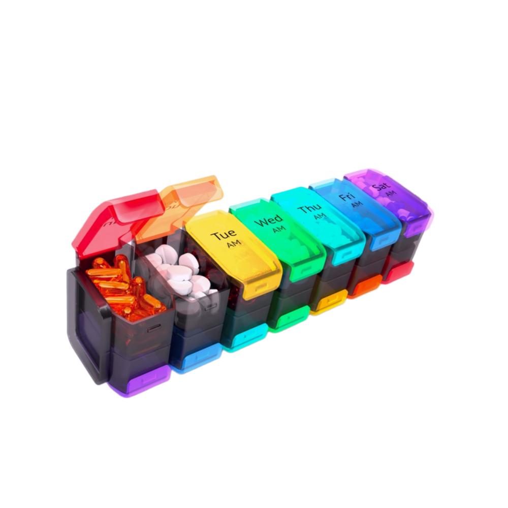

Очень большой еженедельный органайзер для таблеток 2 раза в день - Xl контейнер для таблеток Am Pm - Большая коробка для таблеток 7-дневный органайзер для витаминов большого размера
