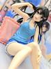 9CM Anime Figure Sakurajima Mai Blue Suspenders Shorts Loungewear Sitting PVC Boxed Model Collection Gift Ornament Decoration