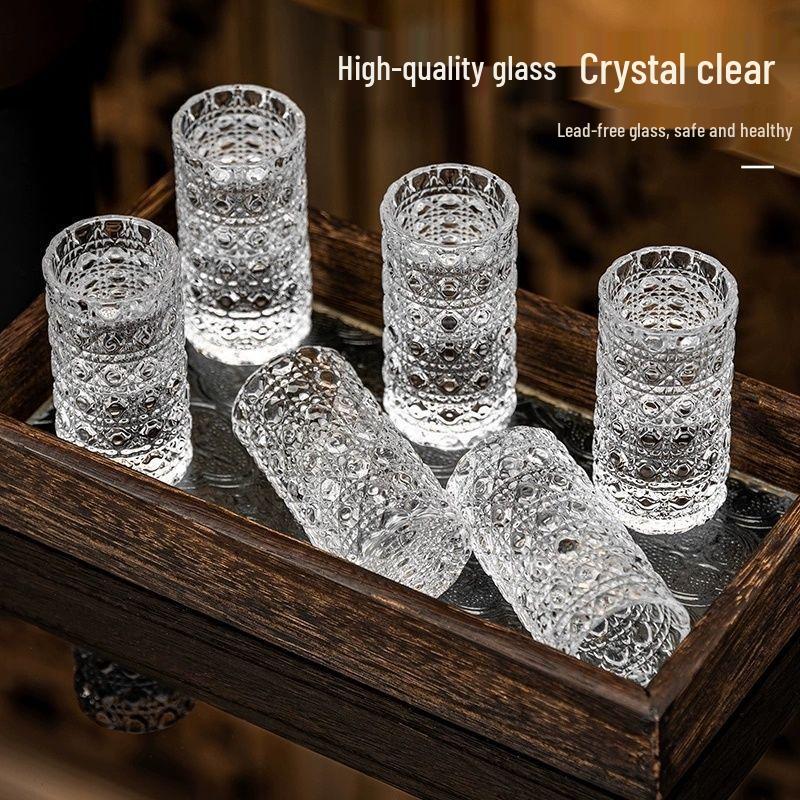 Embossed Luxury Shot Glass - High-End Thickened Baijiu & Liqueur Cup