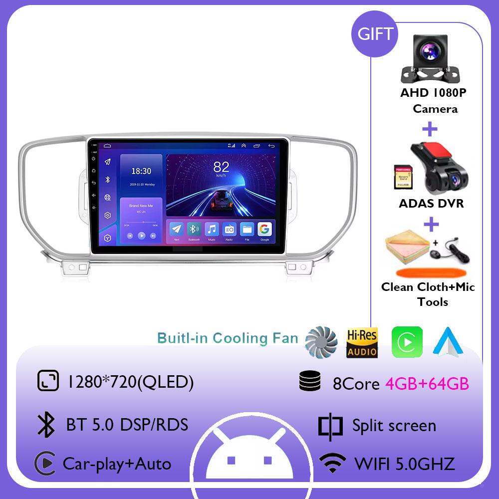 9" Android 14 Car Radio Carplay For Kia Sportage 4 QL 2016 2017 2018 2019 Navigation GPS Multimedia Player Stereo wifi+4G Auto