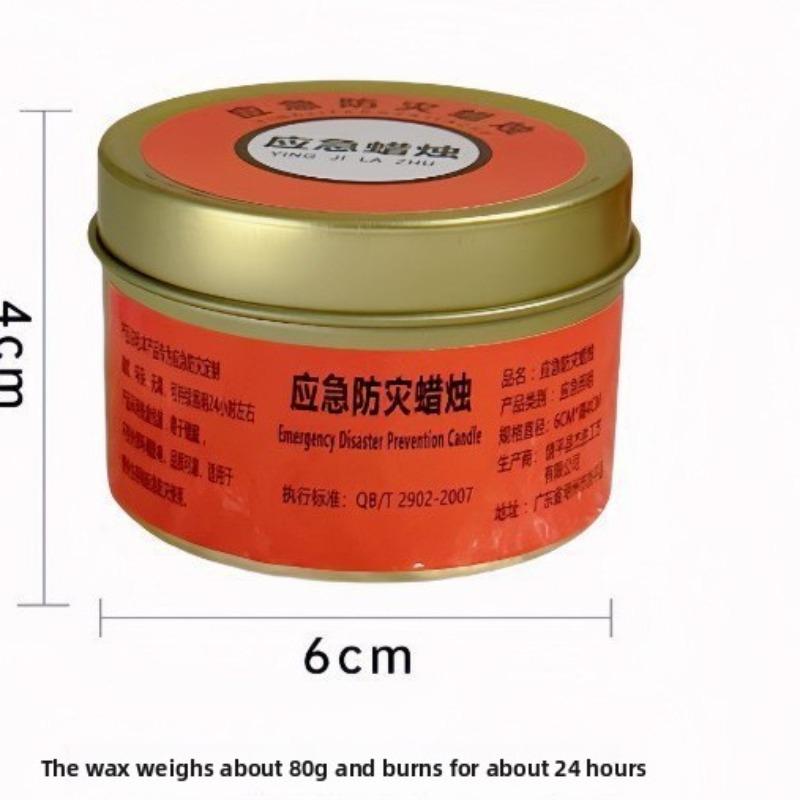 Emergency Disaster Prevention Candle, Household Power Outage Emergency Eco-friendly, Colorless, Odorless, Windproof Candle Golden can [80g]