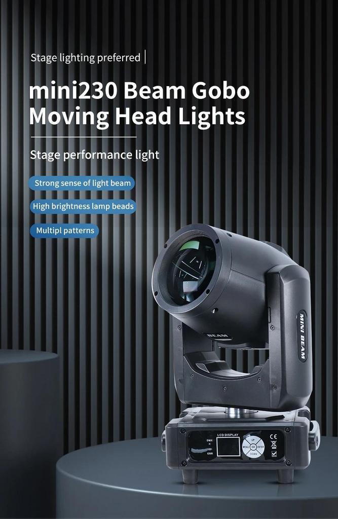 Beam 7r Mini 230w Atmosphere Mobile Stage Light with Aperture Rainbow LED Spotlight Dmx DJ Bar Party Wedding Christmas Atmosphere