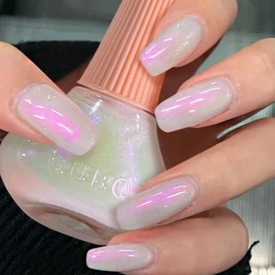 Nail Art Popular Milk White Nail Polish Quick Dry Long Lasting Varnish Matte Pearlescent Laser Glitter Nail Polish Make