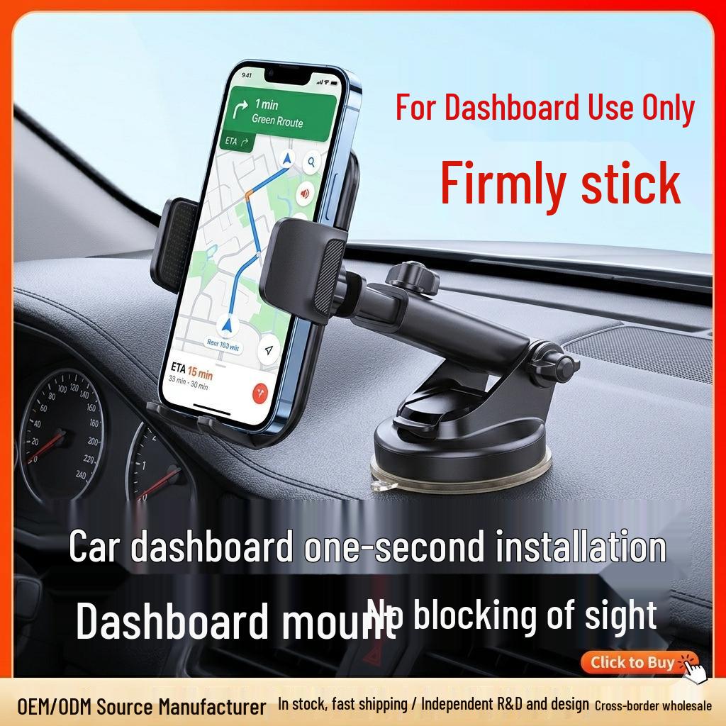 Multi-Functional Car Phone Holder with Suction Cup, Universal Dashboard Mount & Rotation