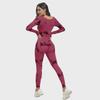 Tie-Dye Square Neck Long-Sleeve Seamless Yoga Jumpsuit