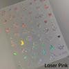 Gold Silver Love Star Moon Geometric Lines Necklace Stamping Retro Soft Self Adhesive Nail Art Sticker Manicure Decal