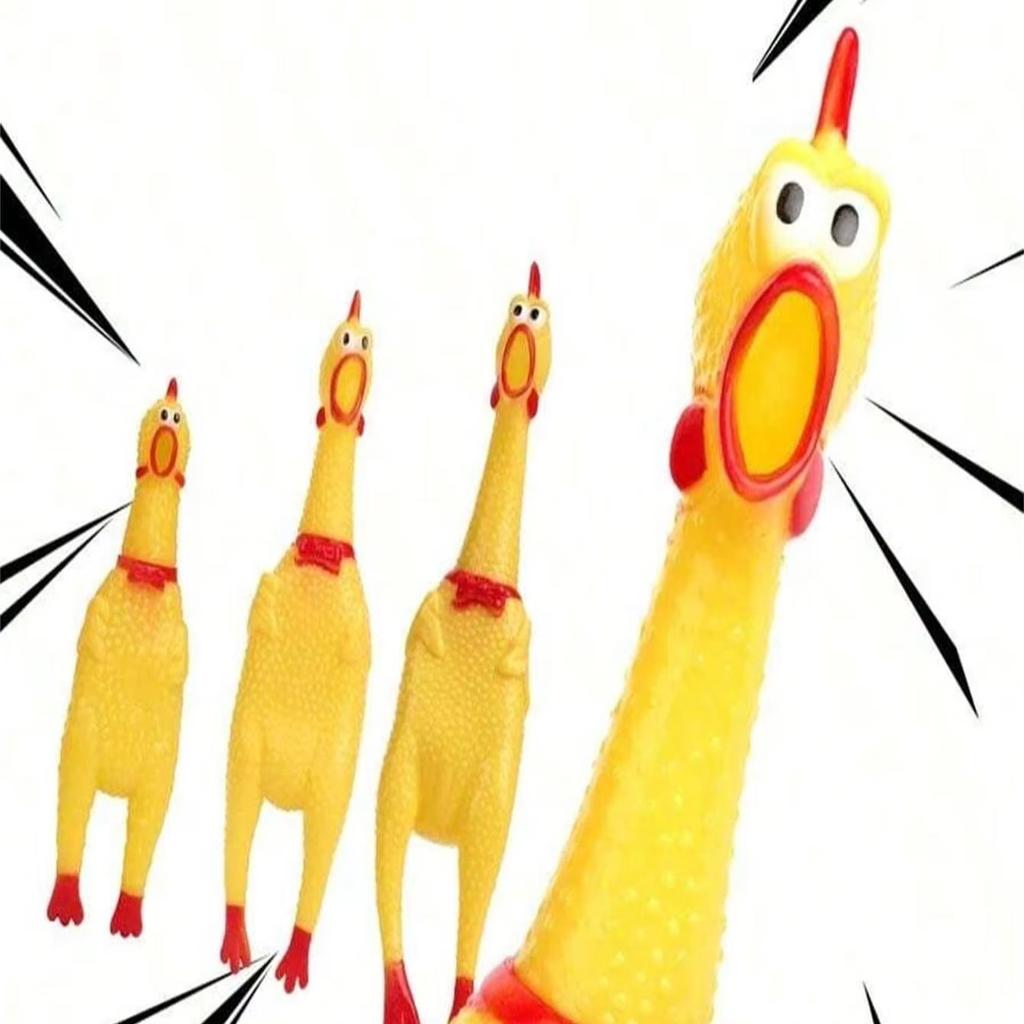 1pc Big/Small Screaming Chicken Prank Novelty Stress Relief Toy Funny Creepy Shrieking Rooster Squeeze Toy Squishes, Stocking