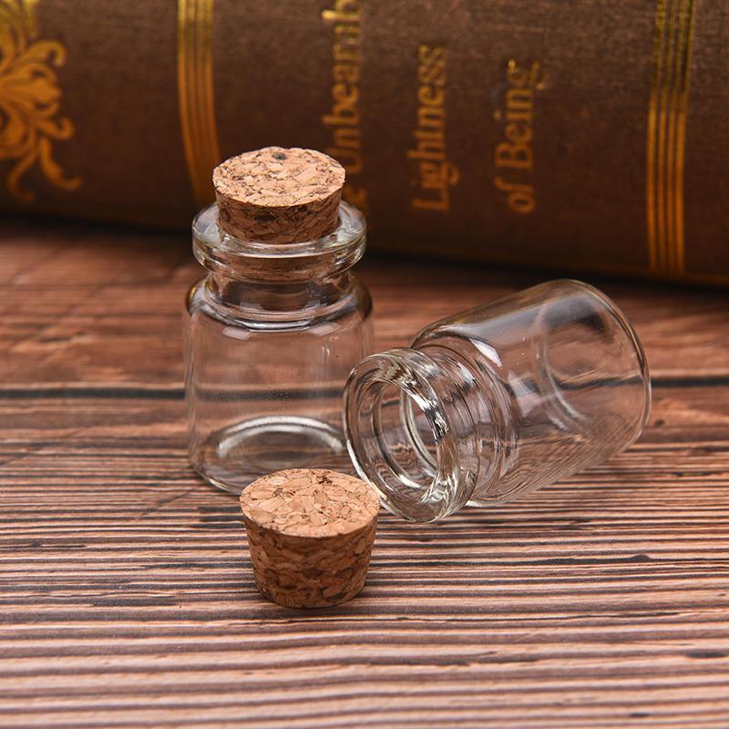 10Pcs Mini Glass Wishing Bottle With Cork Bead Jewelry Containers Diy Decoration