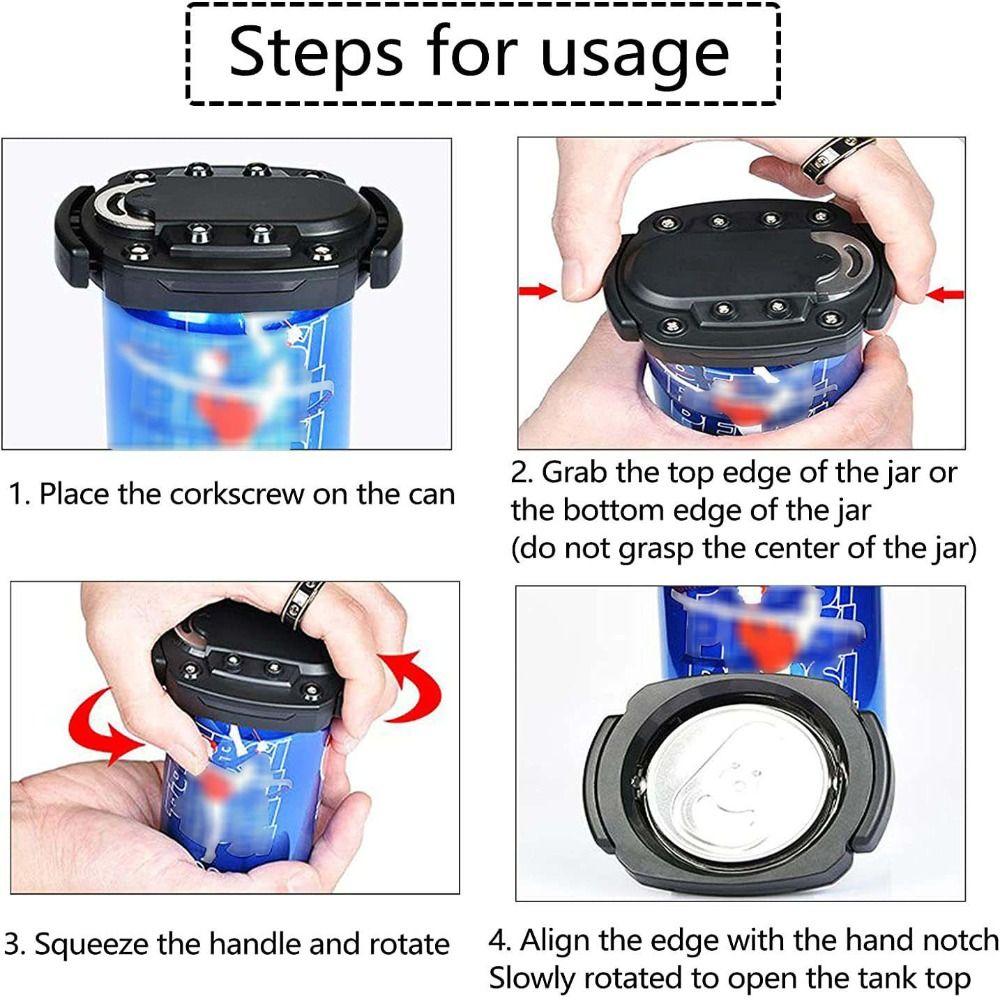 Non-slip Bottle Opener 2 In 1 Corkscrew Drinkware Tool Multifunctional Can Opener  Bar