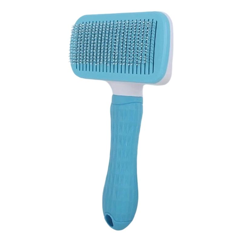 Efficient Pet Grooming Brush For Shedding Control Detangling Furs Soft Rounded Tips Dog Cats Loose Hair Remover Comb