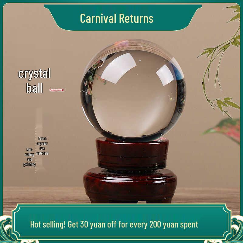 

High-End Transparent Crystal Ball Ornament for Home Decoration - Wealth-Attracting Special Offer for Living Room or Bedroom 4cm Transparent Ball + Wooden Base