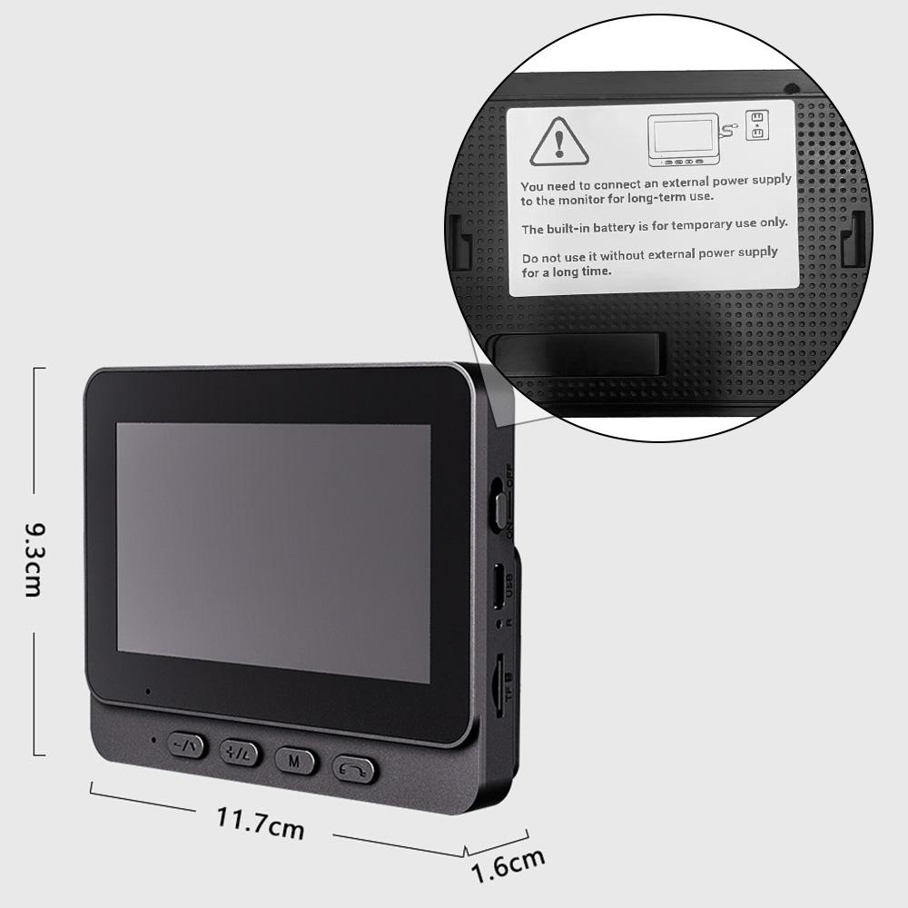 4.3 Inch IPS Screen 2.4G Wireless Visual Intercom Doorbell with Screen, Wireless Smart
