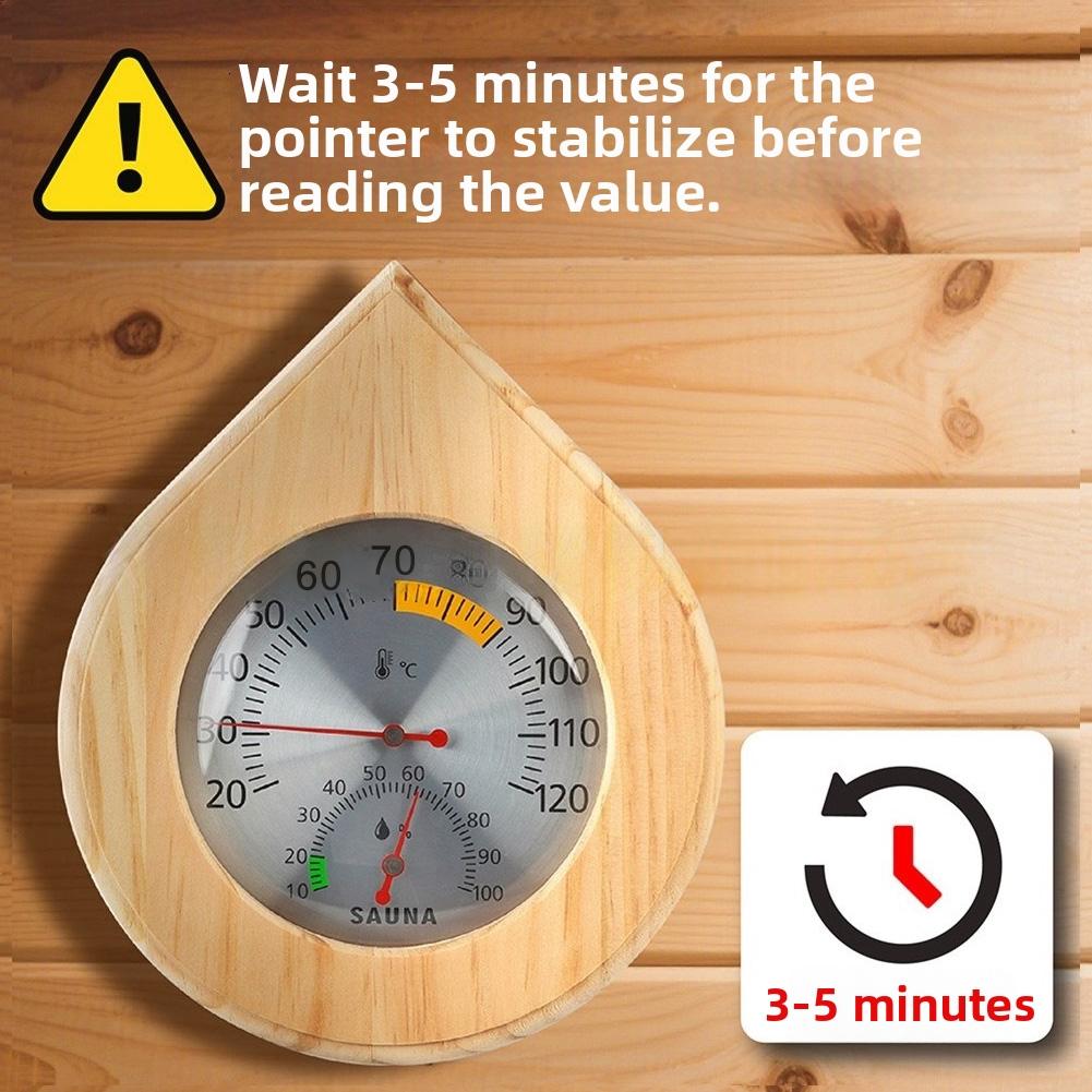 Sauna Wall Hygrothermograph for Indoor Temperature and Humidity Tracking Built with For Durable Wood and Copper Materials