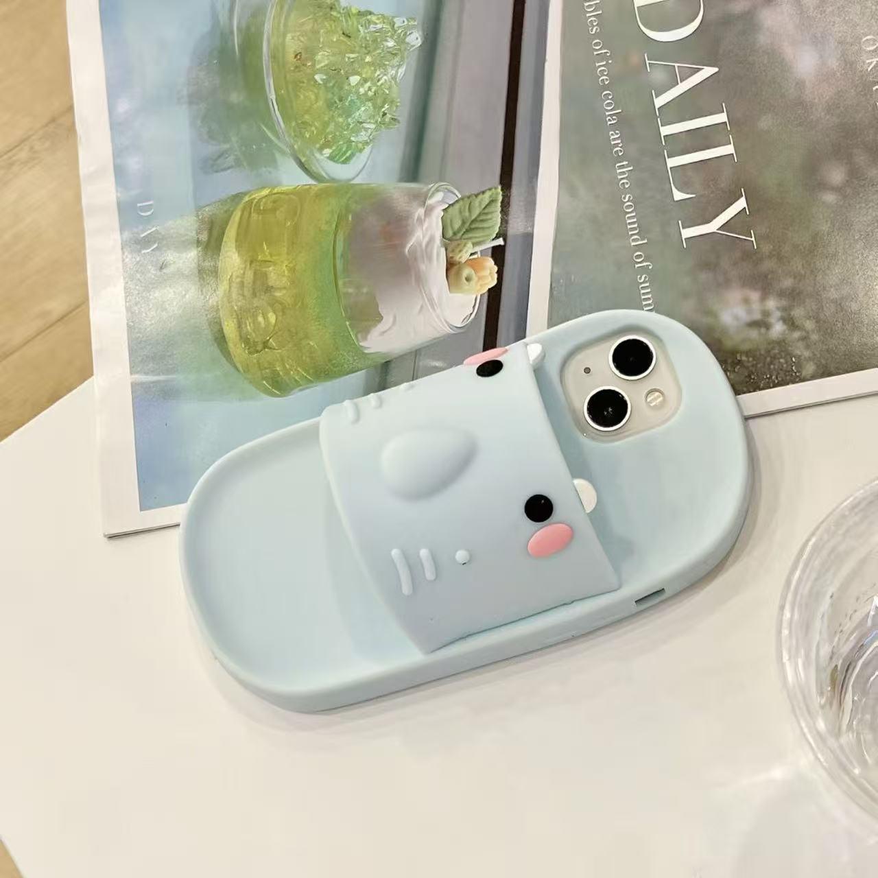 

Cartoon Shark Duck Slippers iPhone 13/15/17 Pro Max Case iPhone 17