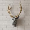 3D Deer Head Wall Sculpture with Antlers Modern for Entryway