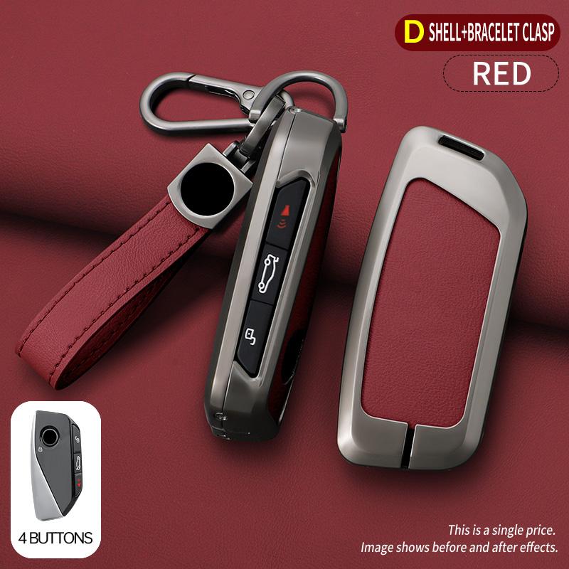 Zinc Alloy Leather Car Key Holder for BMW I7 X7 X5 G07 LCI IX I20 X1 U11 740Li Series G70 G09 XM U06 G81 M3 2023 Car Key Case