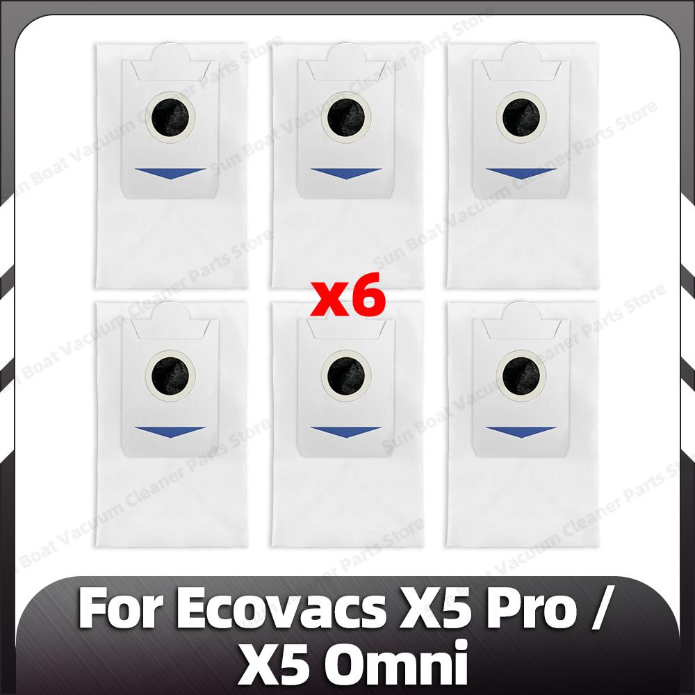 Compatible for Ecovacs X5 Pro / X5 Omni Replacement Main Side Brush HEPA Filter Mop Pads Dust Bags Spare Parts Accessories
