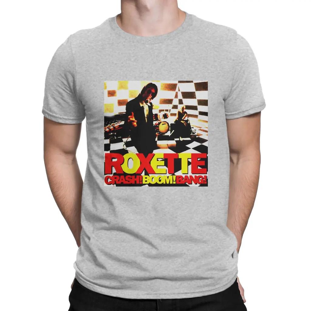 Groupe suédois dans les années 1980 Hommes T-shirts Roxette Super T-shirt Manches Courtes Col Rond T-shirts 100% Coton Hauts Imprimés Graphiques