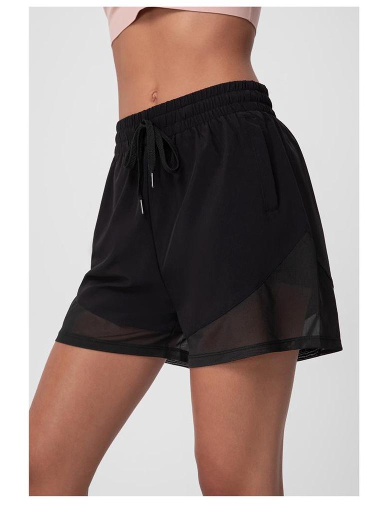 Spot Women's Summer Quick-Drying Sports Shorts - Casual Mid-Length Loose Fit, Wide-Leg, Anti-Exposure, European & American Douyin Trend Style