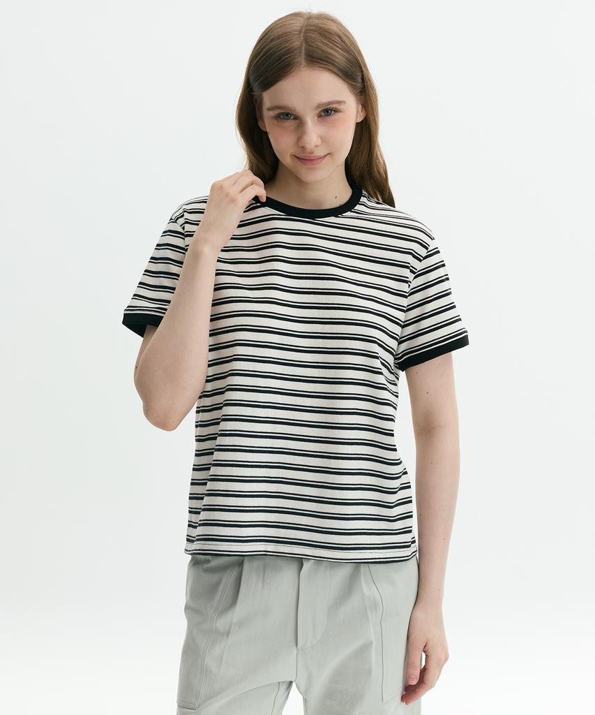 Keuleogsi Striped Ringer T-Shirt Black