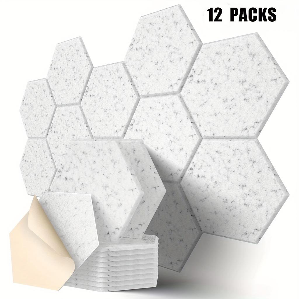 12 STÜCKE Selbstklebende Schallabsorbierende Platte Schwer entflammbare Schallschutzplatte für den Einsatz in Berufs- und Hotelfachschulen sowie zur Heimdekoration