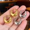 New Trend Wide Dangle Earrings for Women Gold Color Buckle Chic Small Earring Cool Stuff Ear Jewelry