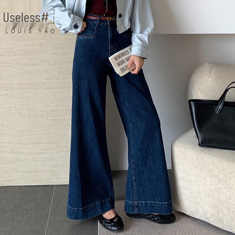 

Bailuyu Women s Retro Straight-Leg Denim Jeans L