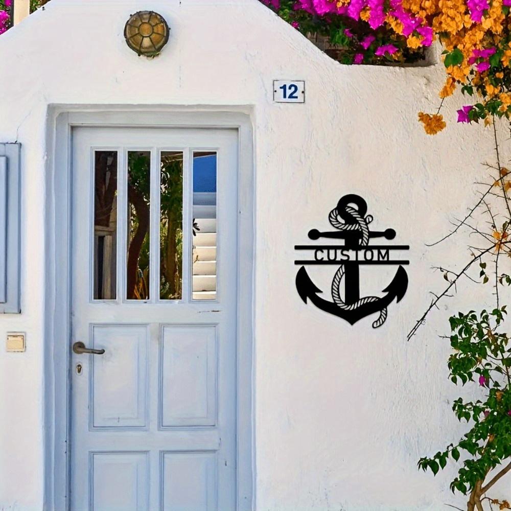 Vintage Anchor Metal Wall Art Personalized Home Decor Nautical Sign