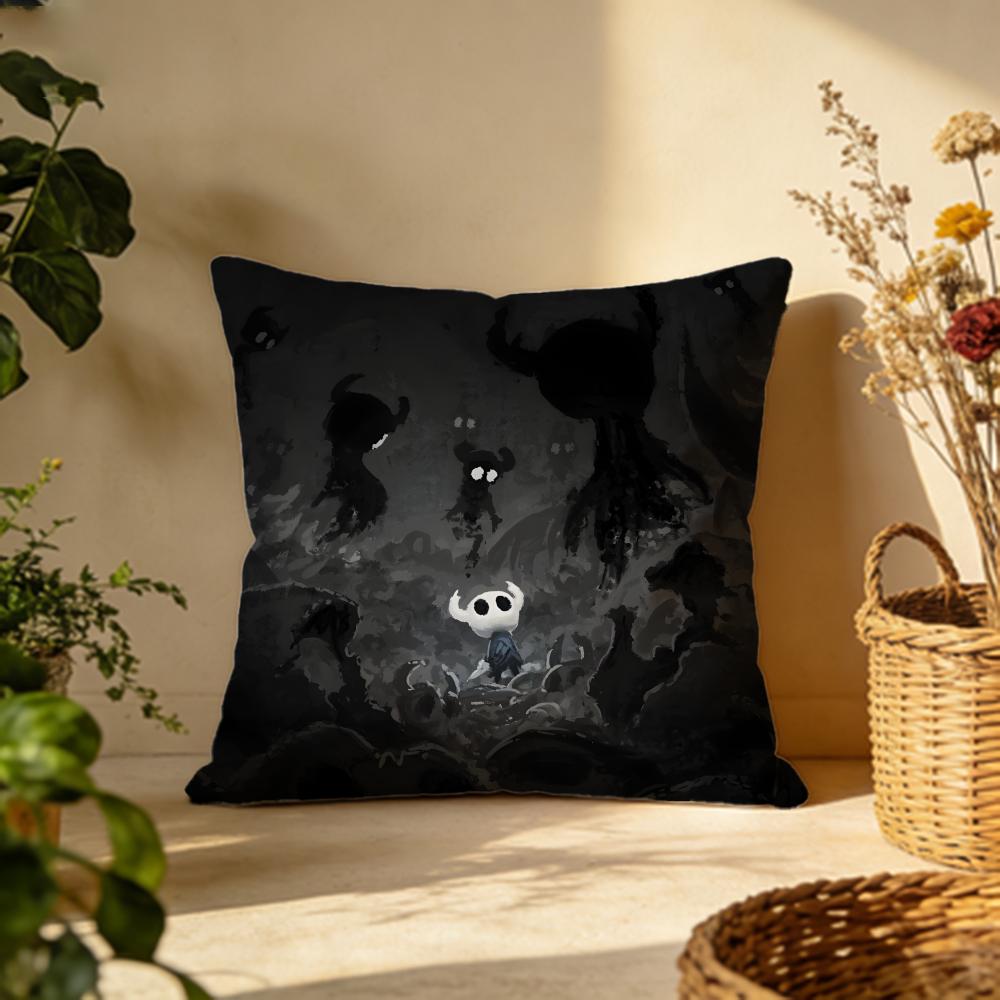 Stylish HHollow Knightes Cushion Cover Versatile DoubleSided Pillow Case Fit for Sofa Bed Car Daily Decor