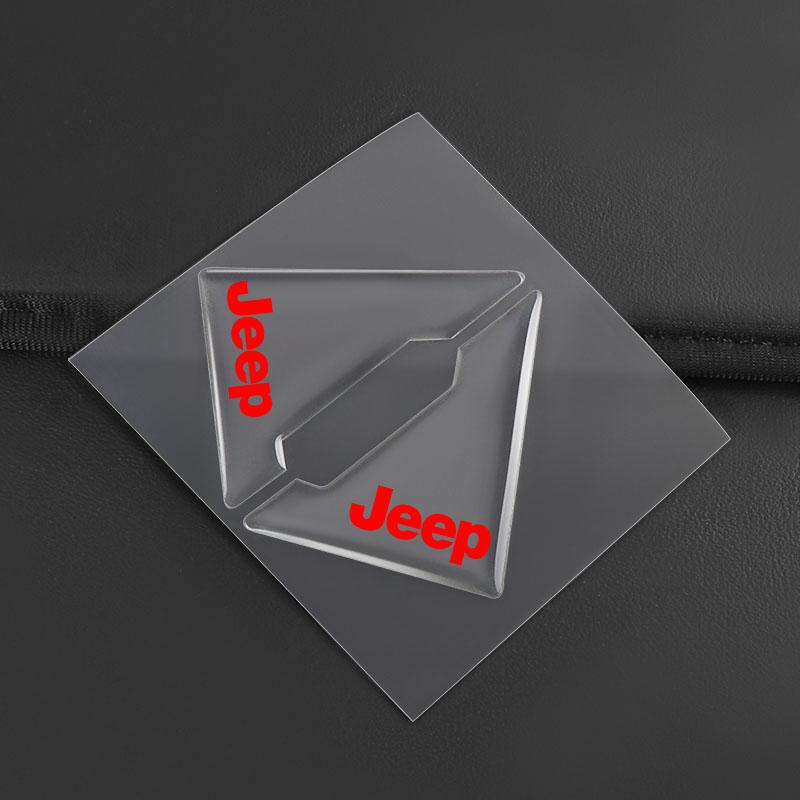 2Pcs Transparent Car Door Corner Cover Anti-Scratch Protection Sticker For Jeep Renegade Wrangler JK JL Grand Cherokee Compass Patriot