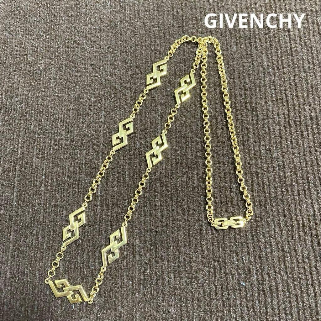 Used Givenchy G Logo Motif Long Necklace Vintage