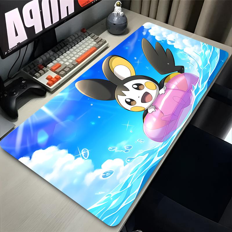 Kawaii Emolga Large Mouse Pad XXL Pc Gamer Cabinet Keyboard Mouse Mat Gaming PPokemon Rubber Mousepad Desk Accessories