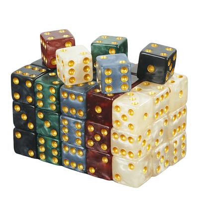 Dadi Mini da 12 mm con Effetto Marmo di Alta Qualità, 10 Pz/set, per Gioco da Bere, Tavolo da Poker da Casinò e Altri Giochi da Tavolo
