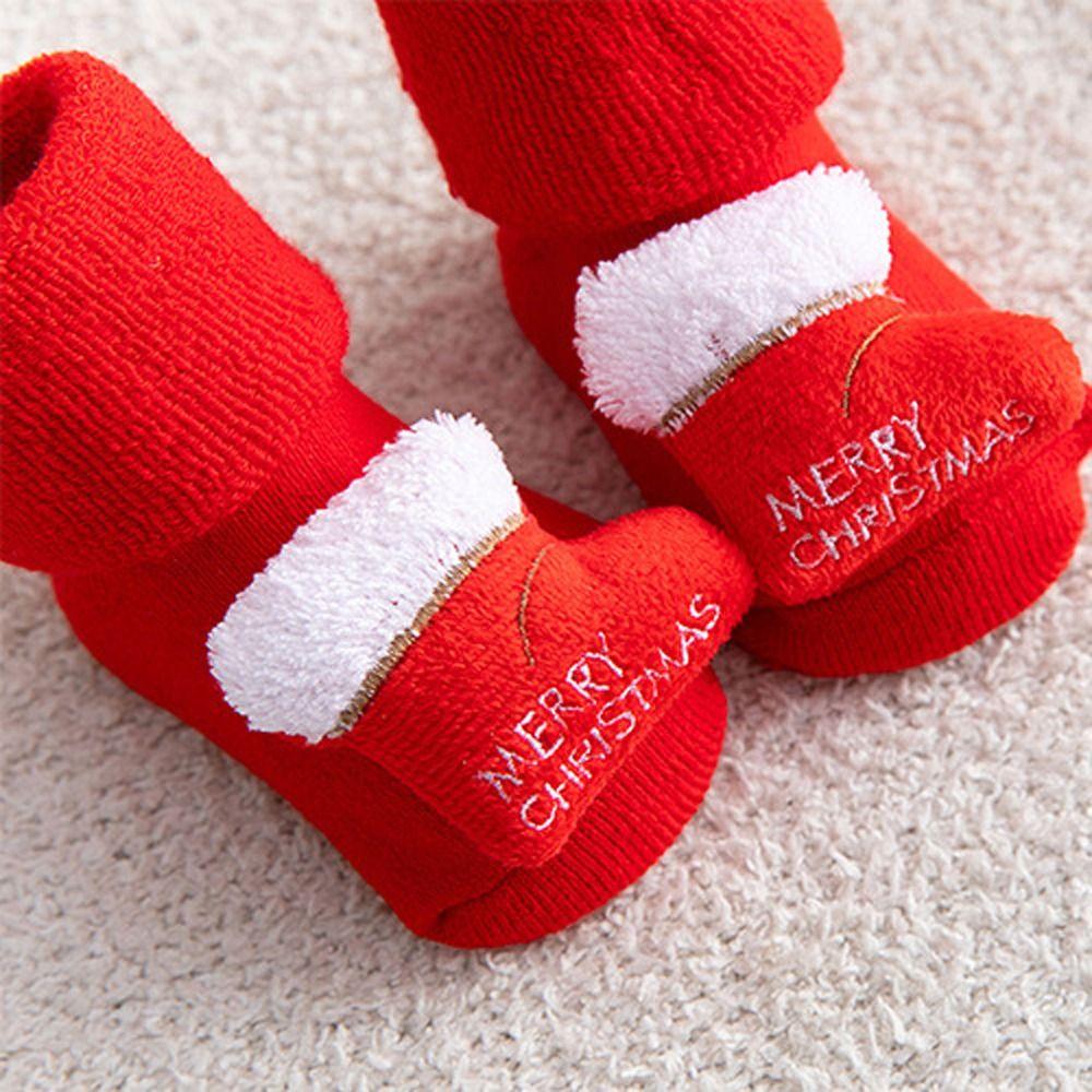 Tree Santa Claus Thicken Kids Cotton Socks Infant Short Socks Baby Christmas Socks Floor Socks