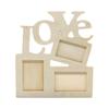 3 Compartments Love Letters Photo Frame Burr Free Decorative DIY Art Craft Wooden Picture Frame for Children