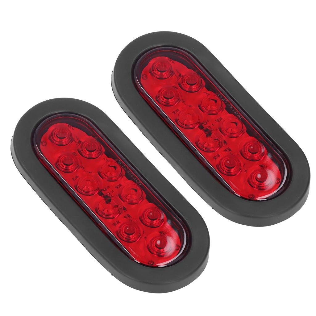 2pcs LED Marker Tail Light Waterproof Oval Red 12V Rear Turn Signal Stop Lamp for Truck Boat
