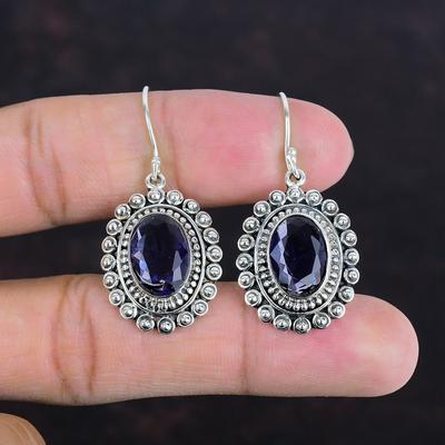 Faceted African Amethyst Earring 925 Sterling Silver Earrings Gemstone Jewelry Handmade Earring Vintage Earring Gifts For Her Silver Jewelry