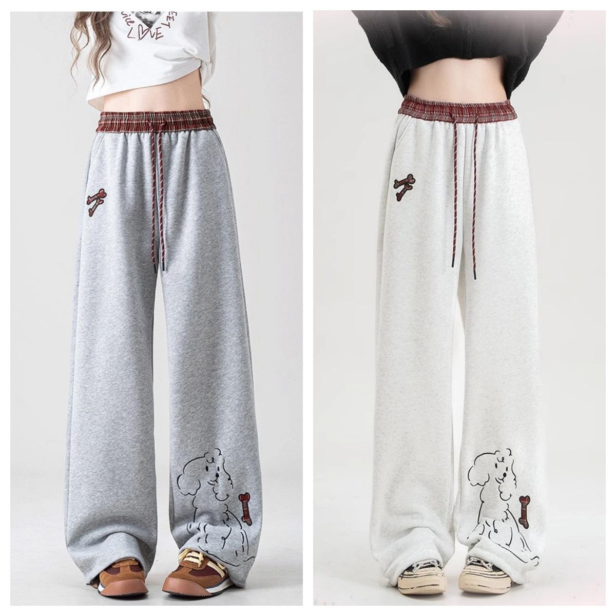 

Korean Style Printed Wide Leg Pants - Versatile & Comfortable Spring/Autumn Women s Casual Trousers XL (63-70 kg)