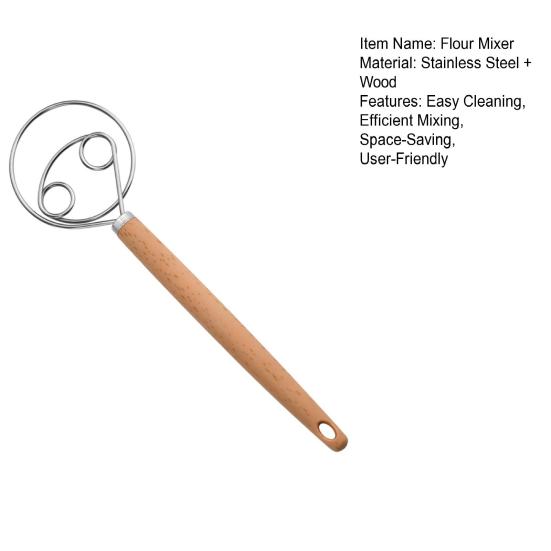 Mehlmischer Dänischer Teigschaber Edelstahl Brotmischer zum einfachen Mischen Pfannkuchen Keksteig Hackbraten Teig Werkzeug Küchenutensil