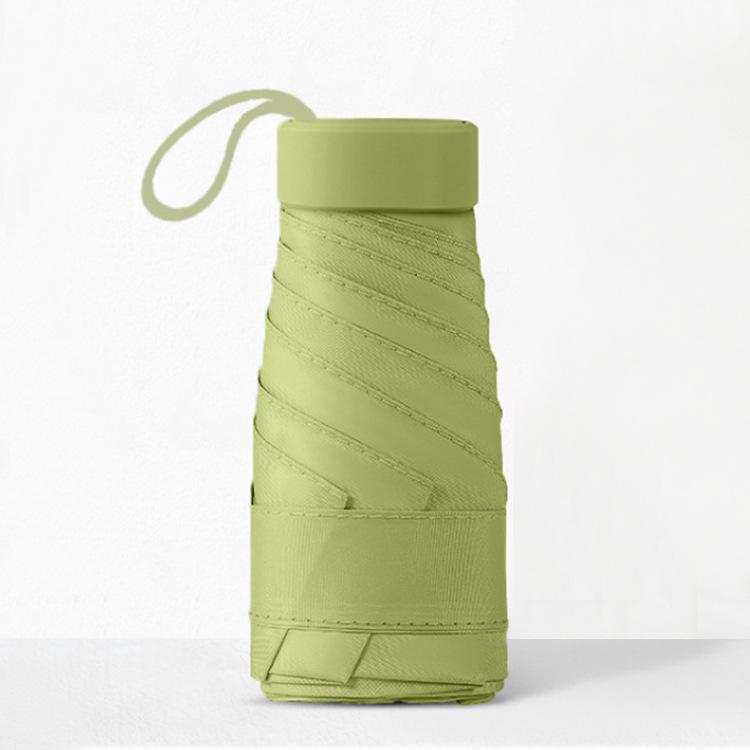 New Macaron Color Five-Fold Ultra-Light Sun Protection Compact Mini Umbrella with Buckle Handle