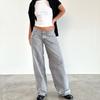 Women's Retro Low Waist Washed Straight Leg Jeans - Wide Leg Autumn Denim Pants