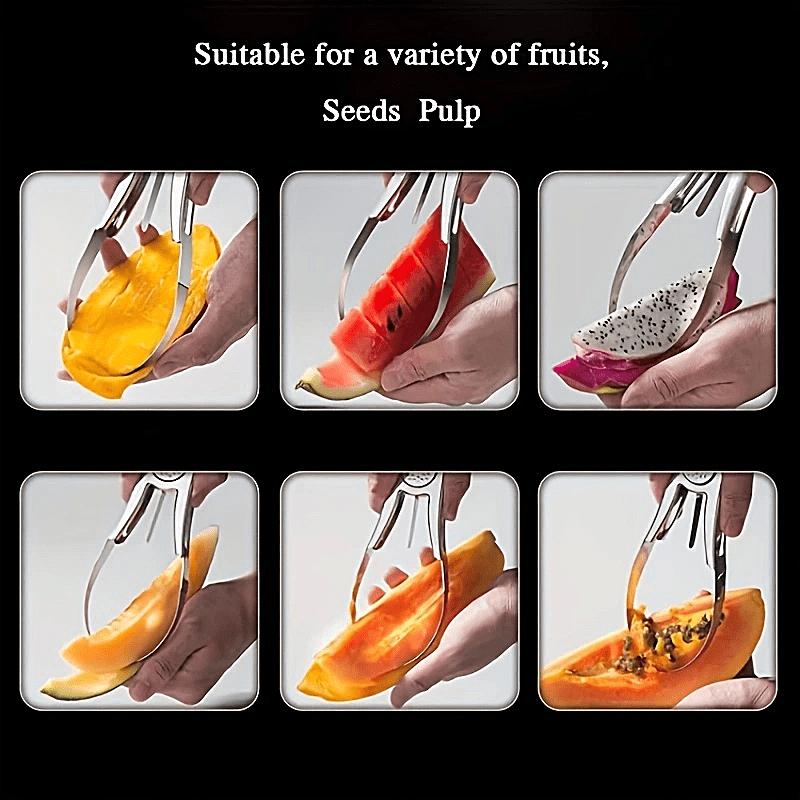 Mango Slicer Peeler Cutter Stainless Steel Mango Dicer Fruit Pitter Peeling Tool Kitchen Fruit Cutting Tool