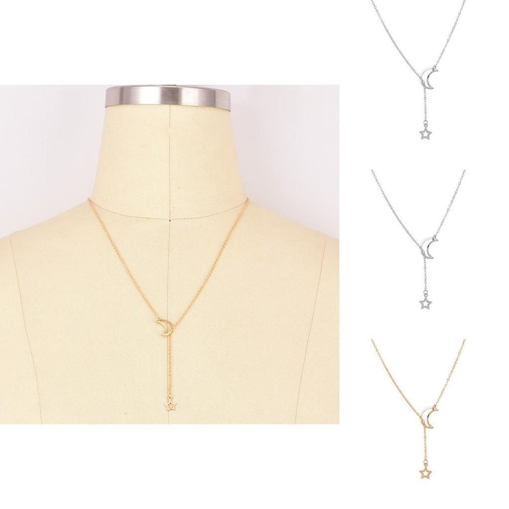 Bohemian And Punk Style Moon And Star Necklace Wholesale Fashionable Jewelry